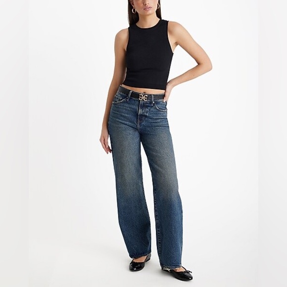 Express Denim - Express Wide Leg High Rise Jeans
Women's 10L Tall Mom Wide Loose Distressed NWT